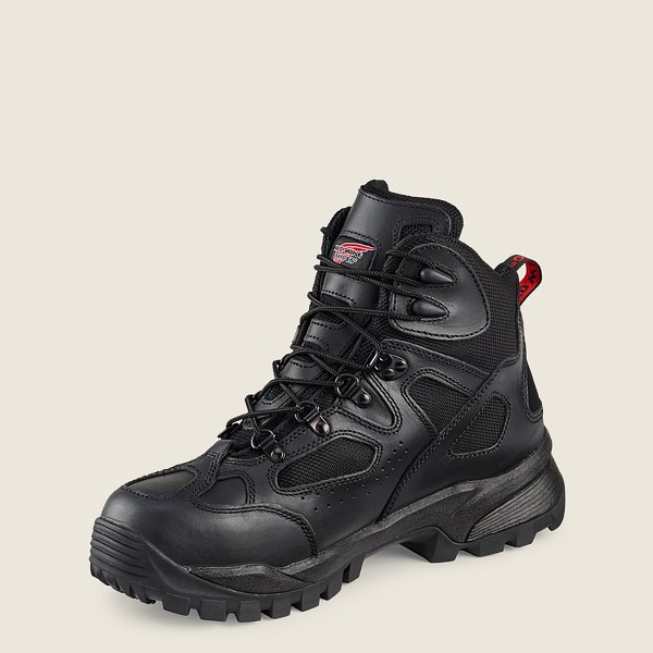 Red Wing Mens Hiking Boots - Truhiker - 6-inch Waterproof Safety Toe - Black - WTV248506